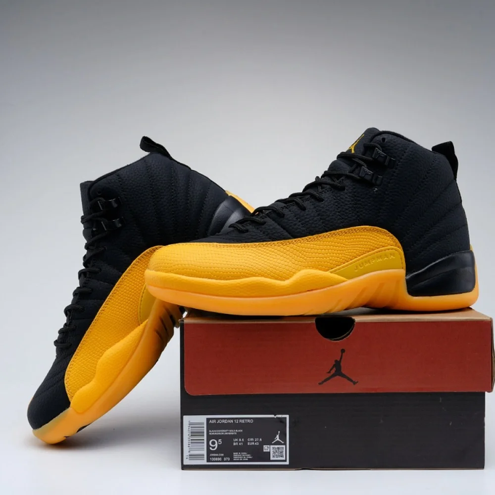 Jordan Men's High-Top Sneakers - Black and Yellow